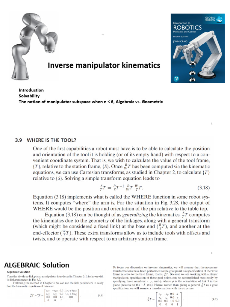 Inverse Kinematics in Robotics | PDF