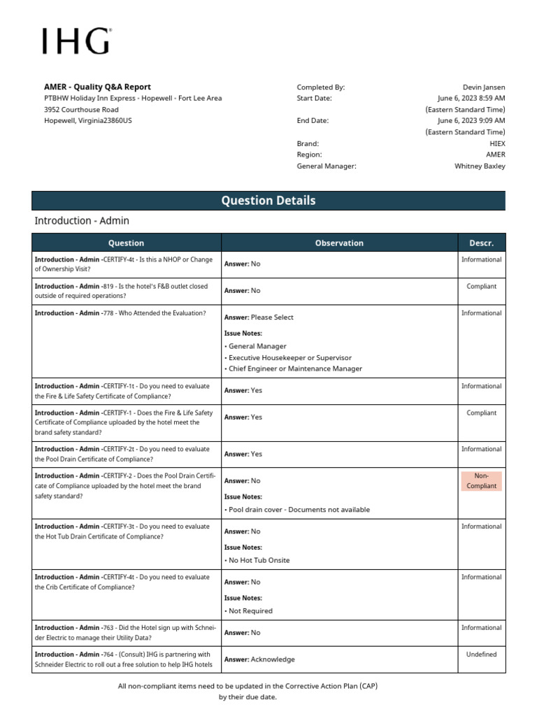 Amer - Q&A Report For - PTBHW | PDF