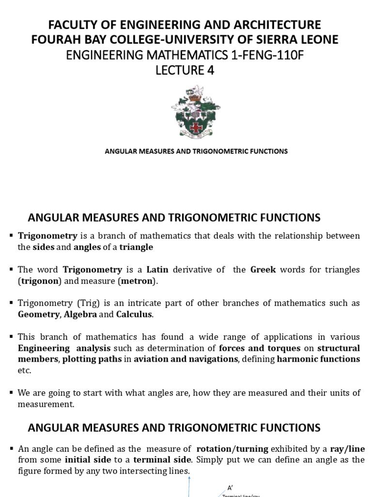 Angular Measures & Trigonometric Functions | PDF | Trigonometry | Angle