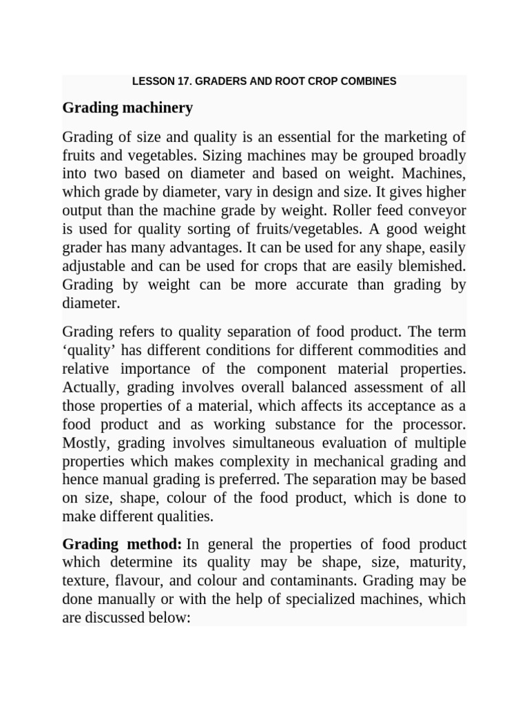 Grading and Harvesting Root Crops | PDF | Potato | Foods