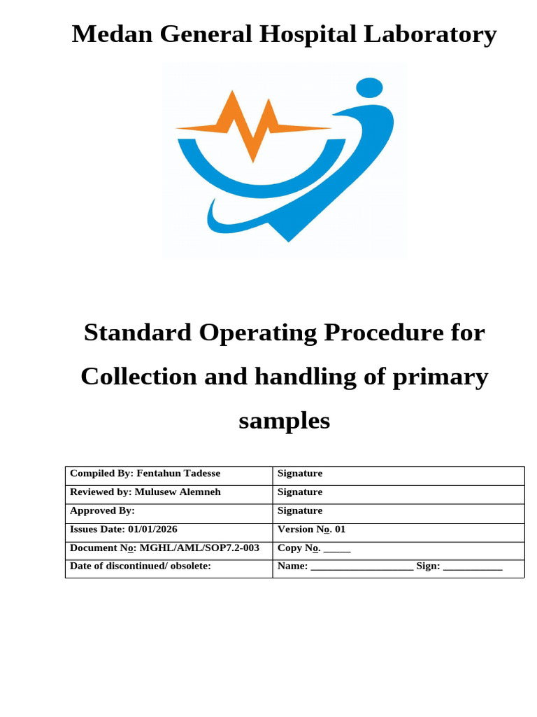 7.2-003 SOP for Sample Collection and Handling | PDF | Informed Consent ...