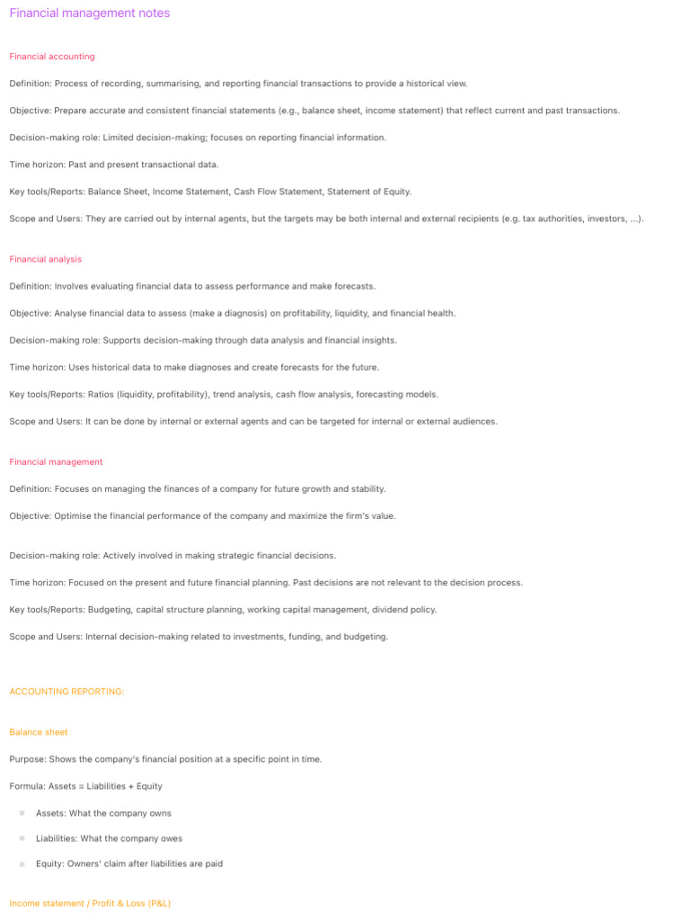 Financial Management Notes | PDF | Equity (Finance) | Expense