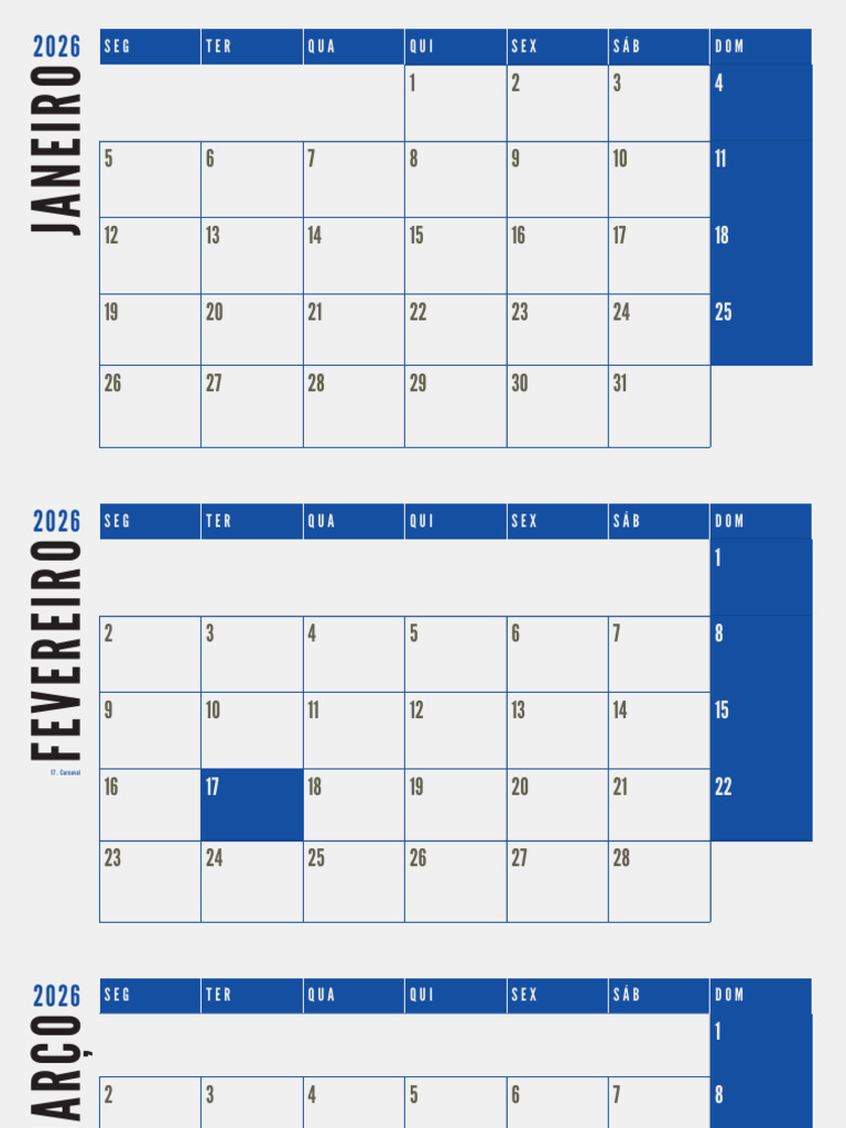 Calendário de Feriados 2026 Brasil | PDF