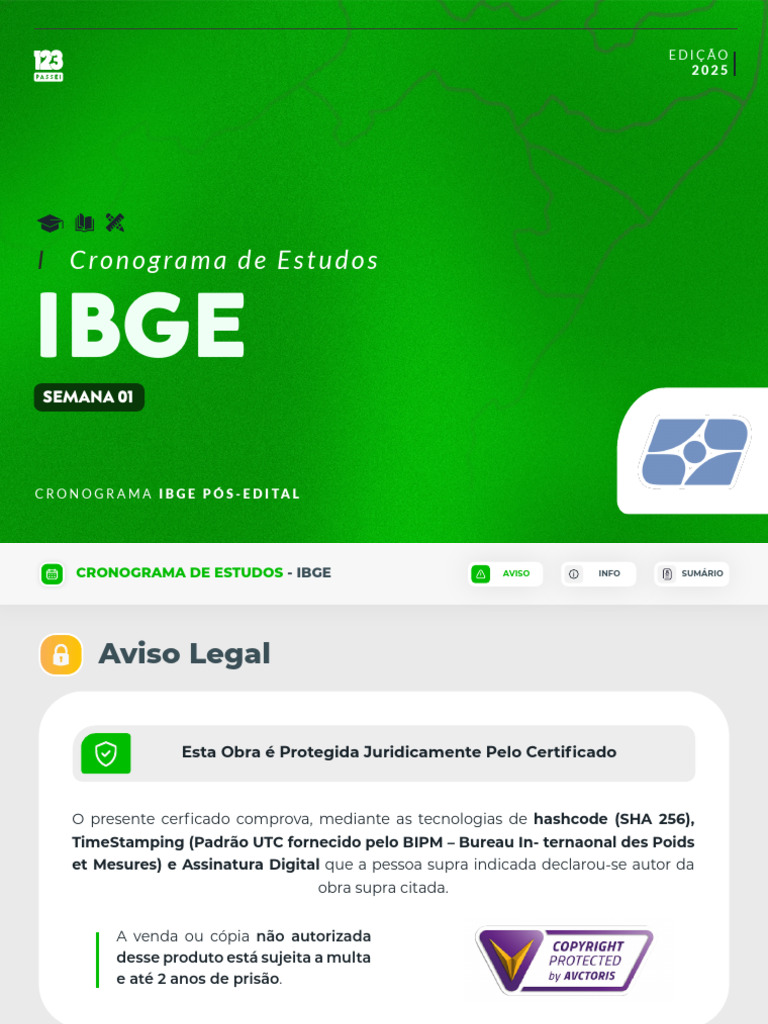 Cronograma de Estudos IBGE 2025 | PDF | Botão Ctrl | Lógica