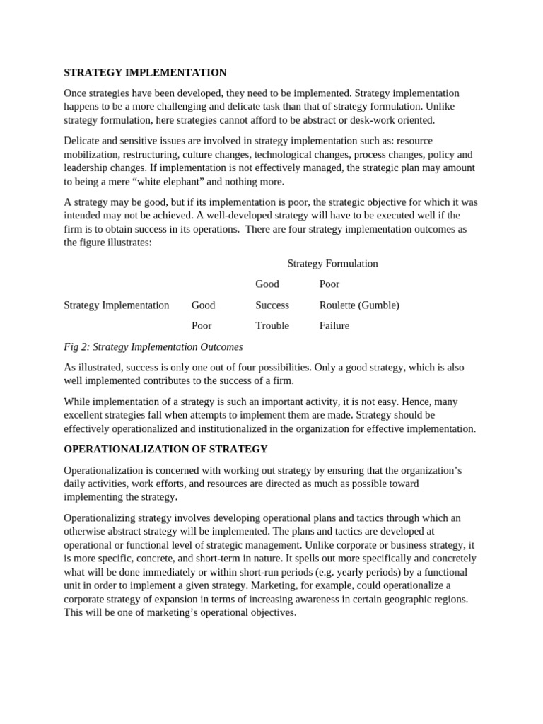 Effective Strategy Implementation Guide | PDF | Policy | Marketing