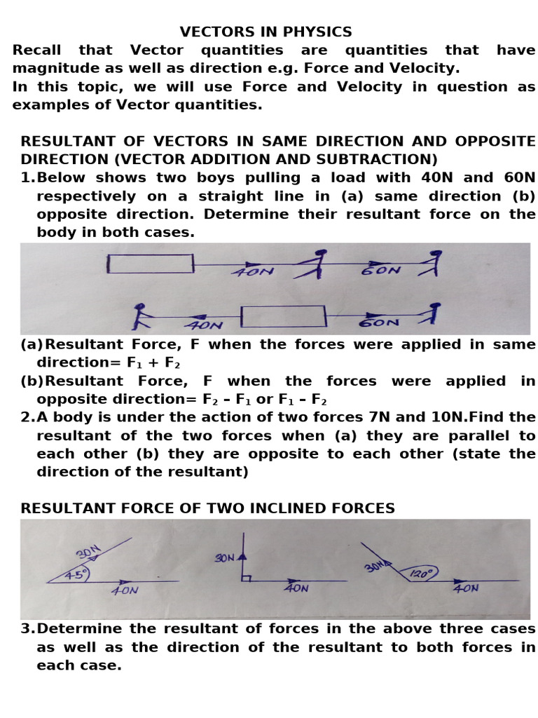 Understanding Vectors in Physics | PDF | Euclidean Vector | Force