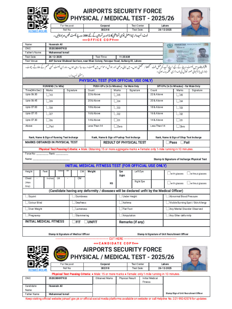 Test Slip - Join ASF | PDF | Human Diseases And Disorders | Diseases ...