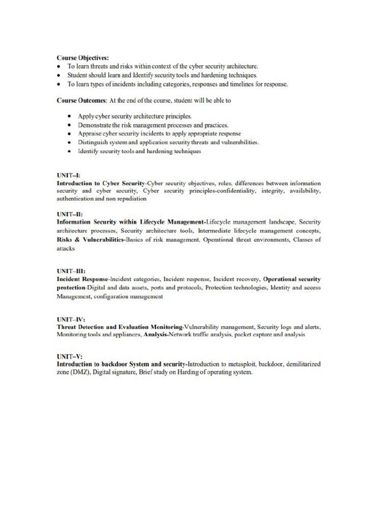 Cybersecurity Objectives and Roles Explained | PDF | Security ...