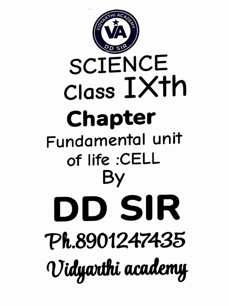 Cell by DD Sir Class 9 | PDF