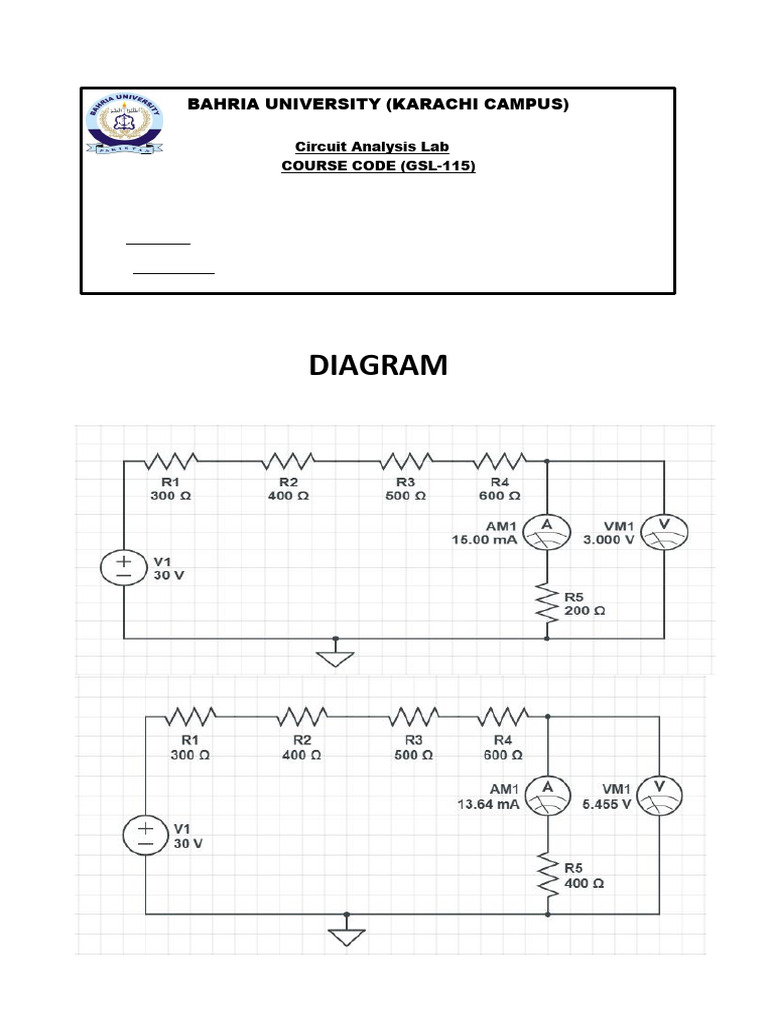 Circuit Analysis Lab Assignment Overview | PDF