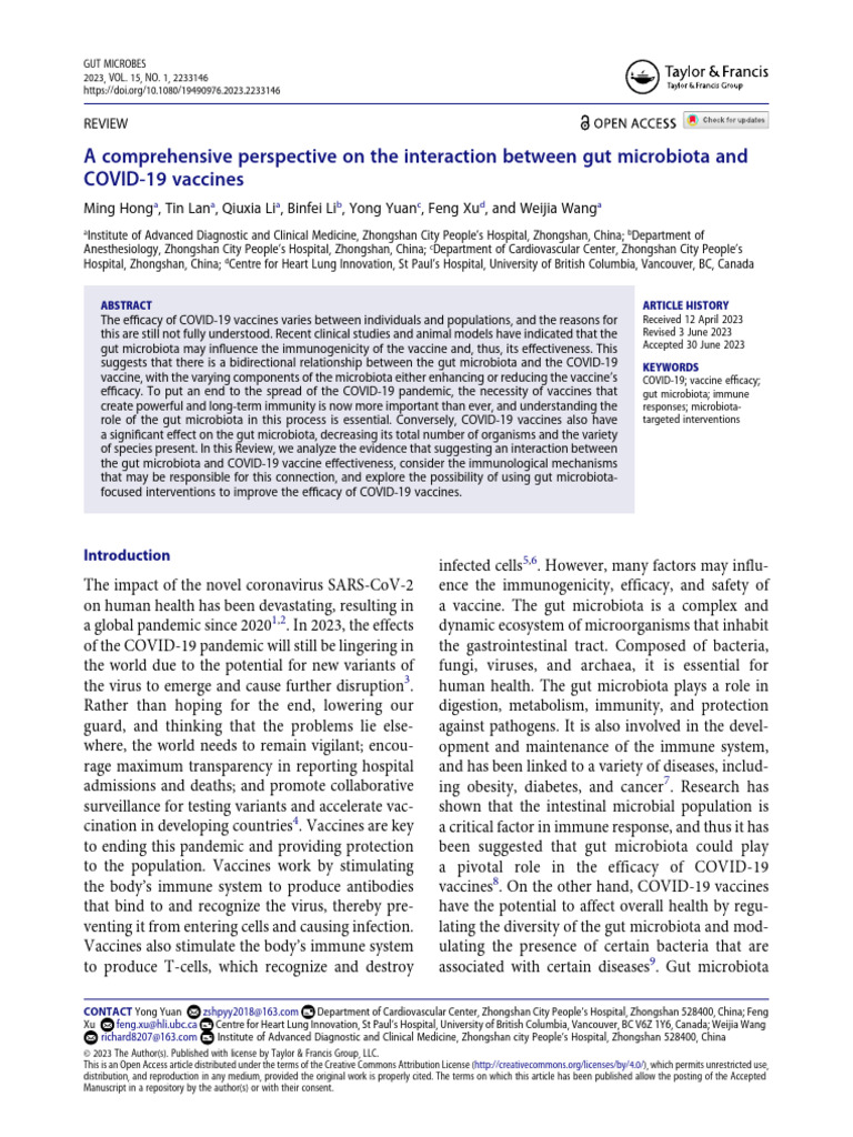 A Comprehensive Perspective On The Interaction Between Gut Microbiota ...