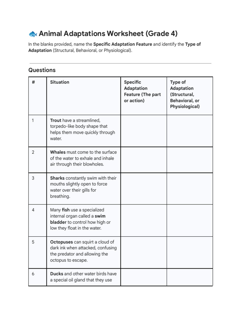 Adaptation in Animals 12 | PDF | Predation | Fish