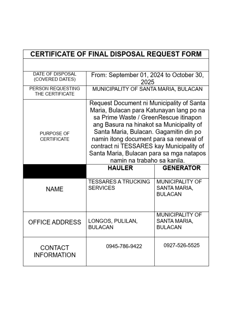 COFD Request Form (Prime Waste)_e70e06a9 4536 4214 Ae27 c3131aa5441d | PDF