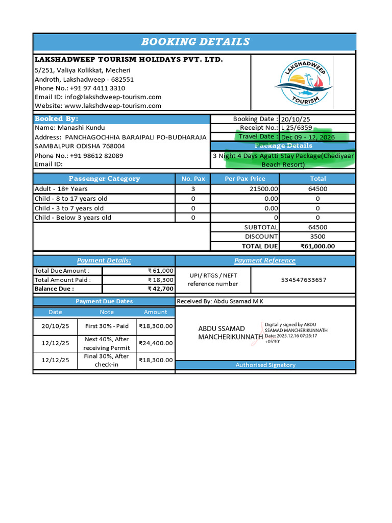 Booking Confirmation 2 | PDF | Payments