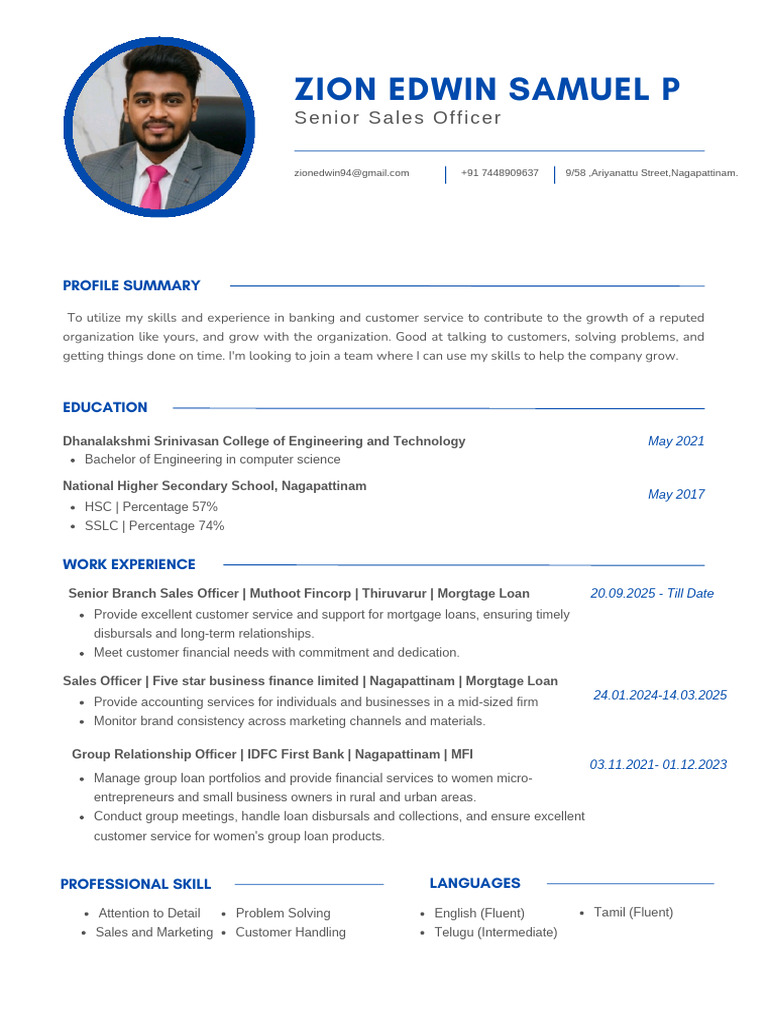 Senior Sales Officer Profile Summary | PDF