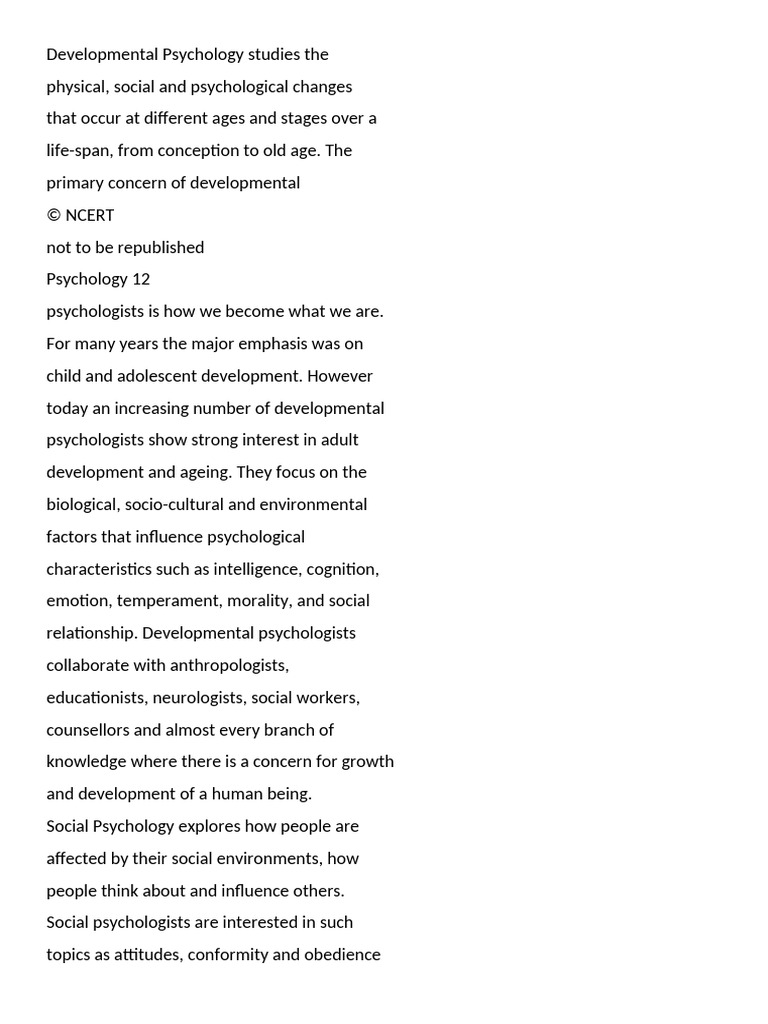 Overview of Psychology Branches | PDF | Psychology | Mental Disorder