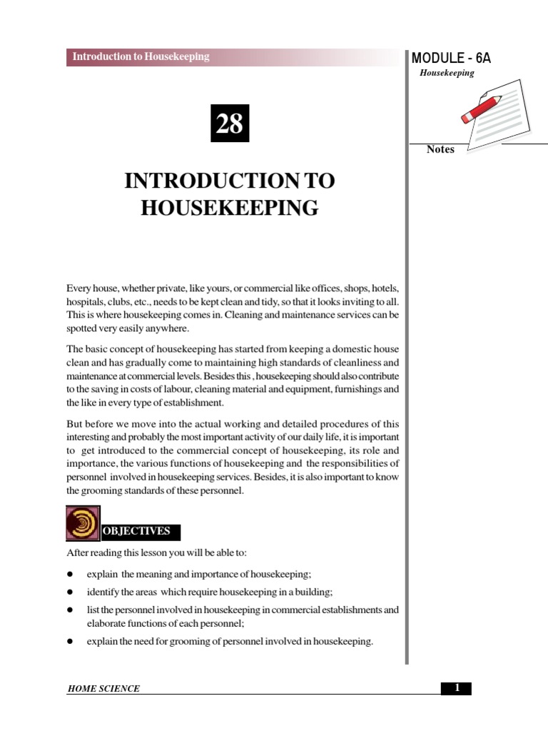 Introduction to Housekeeping Housekeeping Kitchen Free 30day Trial Scribd