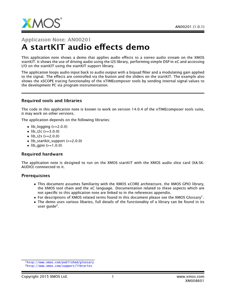 AN00201 a StartKIT Audio Effects Demo 1 0 1rc1 | PDF | Library ...