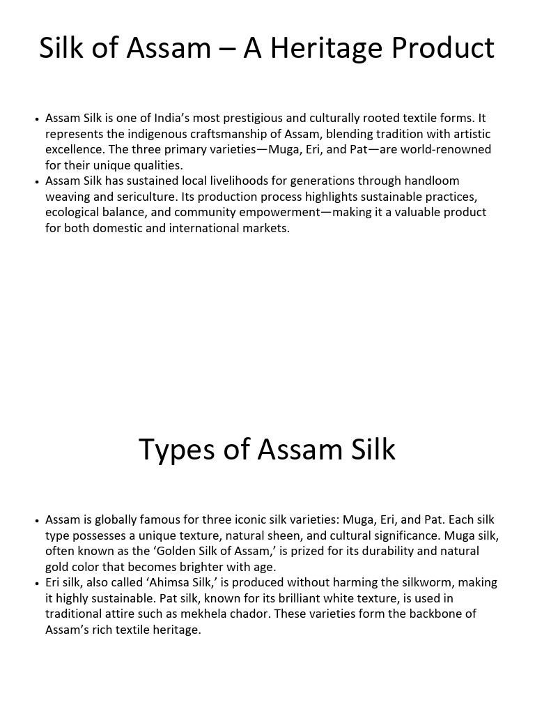 Assam Silk Presentation.pptx 20251121 233051 0000 | PDF | Silk | Fibers