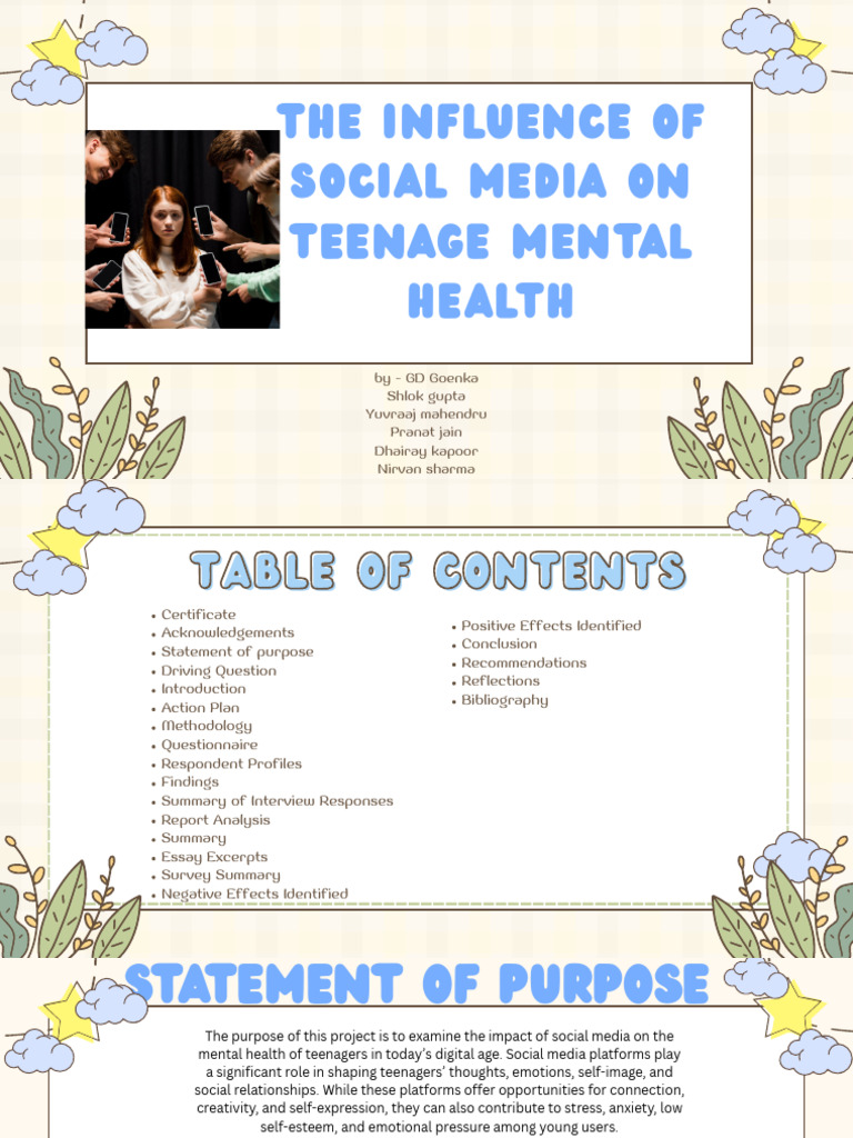Influence of Social Media on Teenage Mental Healrh | PDF | Mental ...