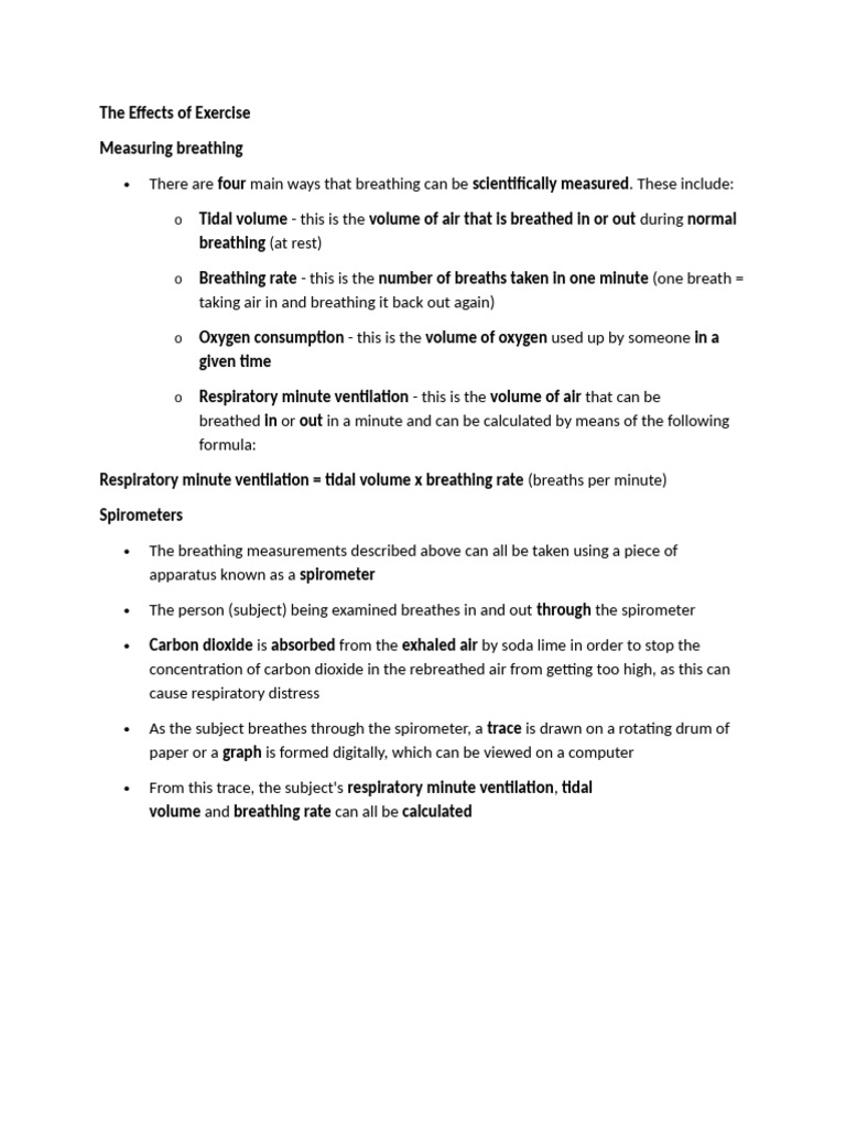 The Effects of Exercise | PDF | Breathing | Respiratory System