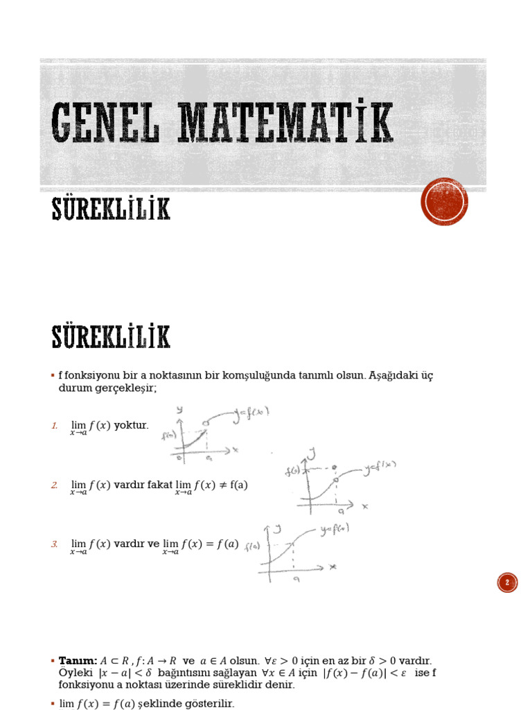 2 Genel Matematik (Süreklilik) | PDF