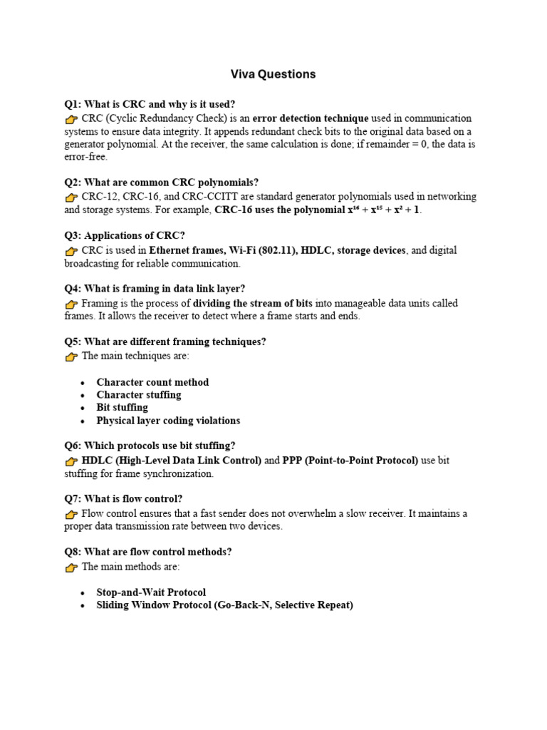 Viva Questions | PDF | Routing | Error Detection And Correction