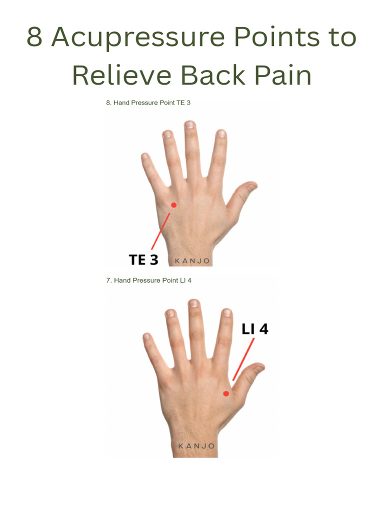 8 Acupressure Points to Relieve Back Pain | PDF