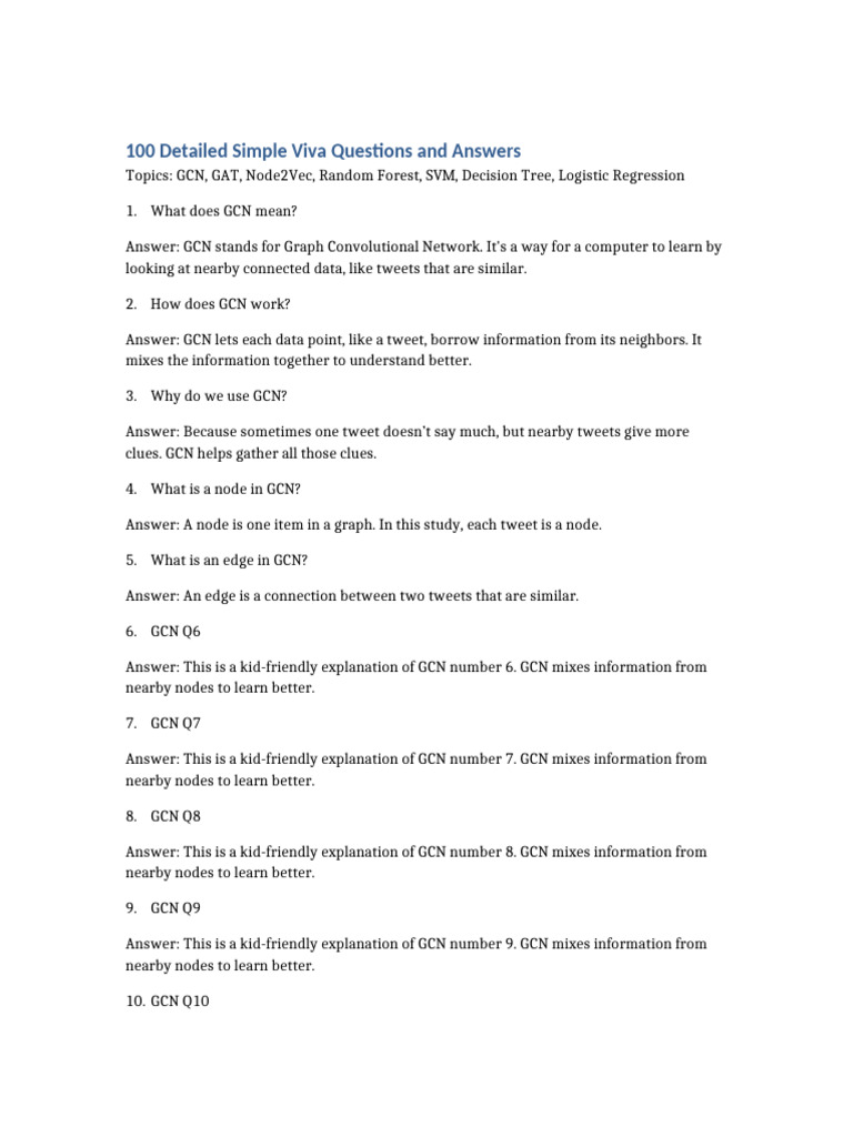 100 Detailed Simple Viva QA Graph and Models | PDF | Algorithms ...
