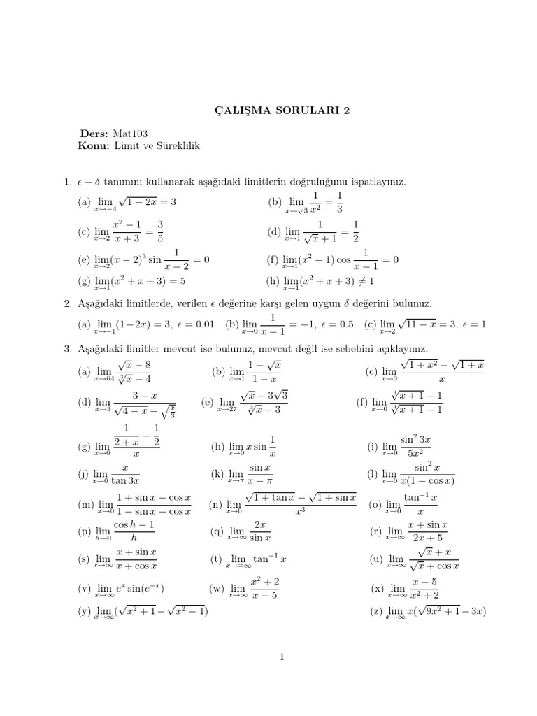 CS2-Mat103_Limit_Sureklilik | PDF