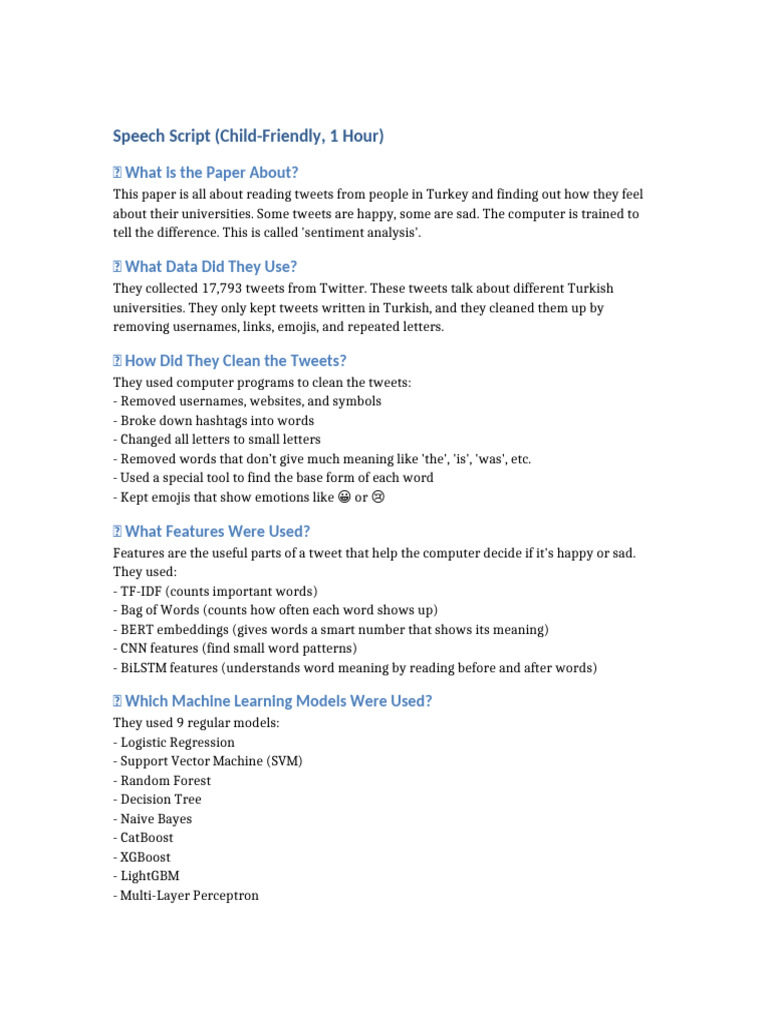 Child Friendly Speech Script 1 Hour Senti2 | PDF | Support Vector ...