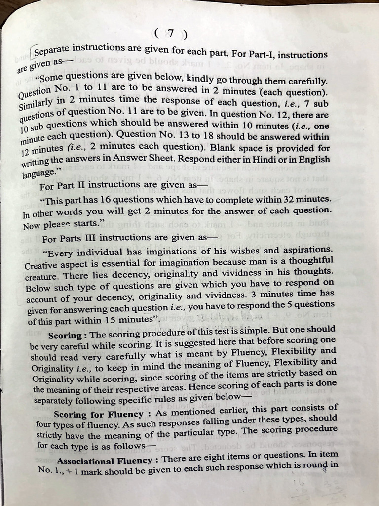 Creativity Test Psychology | PDF