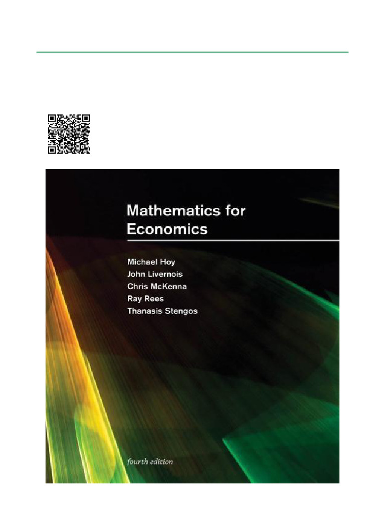Mathematics For Economics, Fourth Edition ISBN 9780262046626 ...