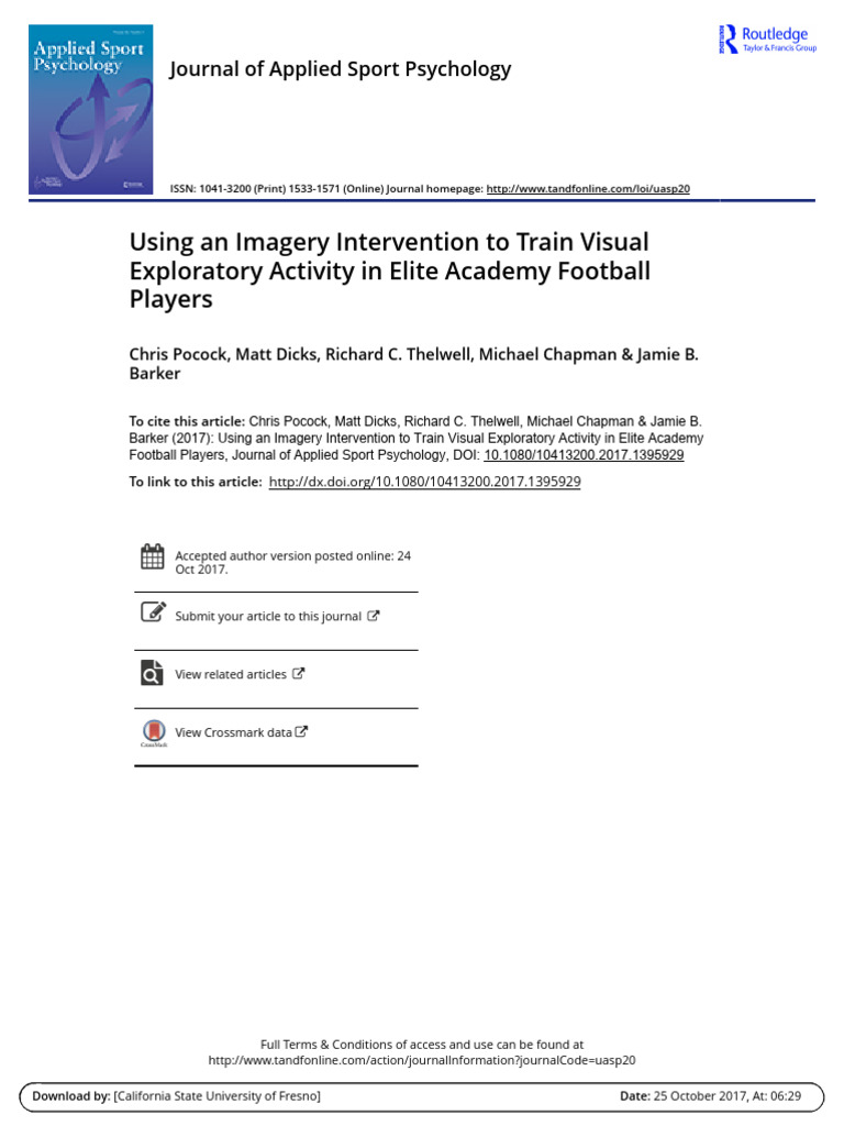 Imagery Training for Visual Exploration in Football | PDF | Data ...