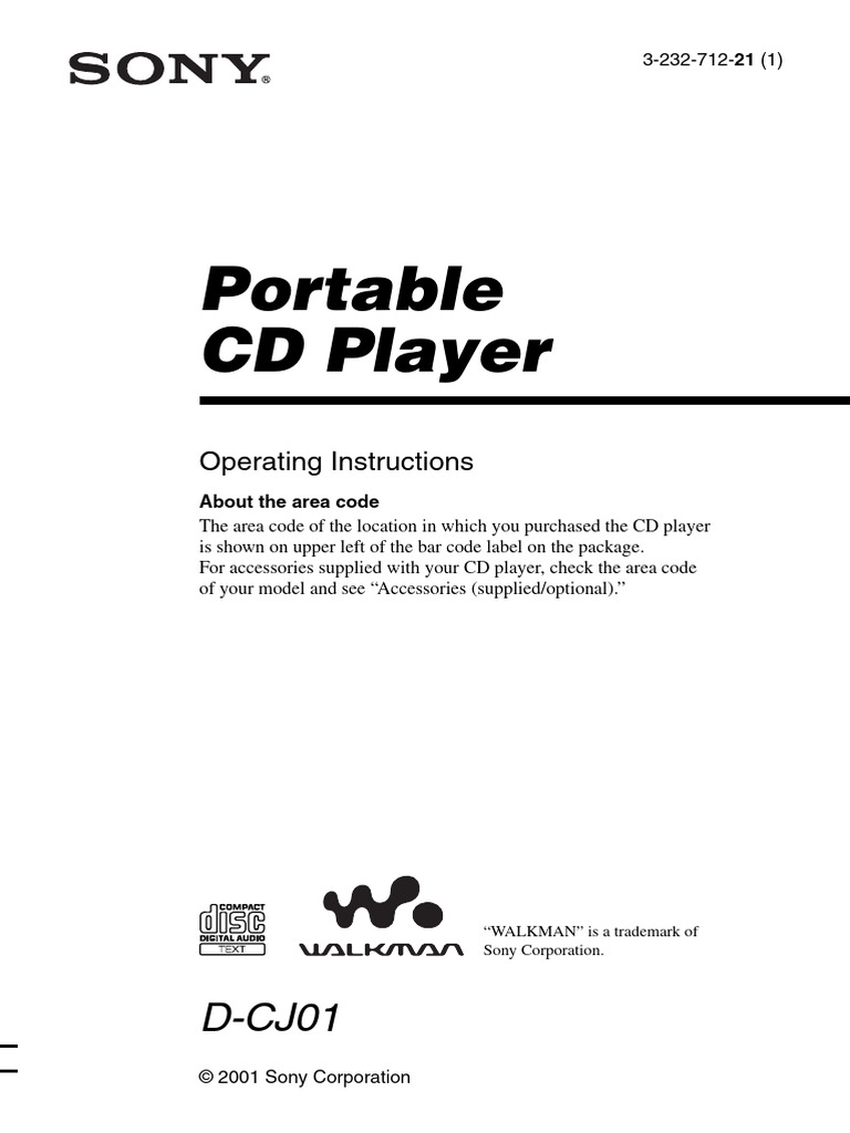 Portable CD Player User Guide | PDF | Compact Disc | Headphones