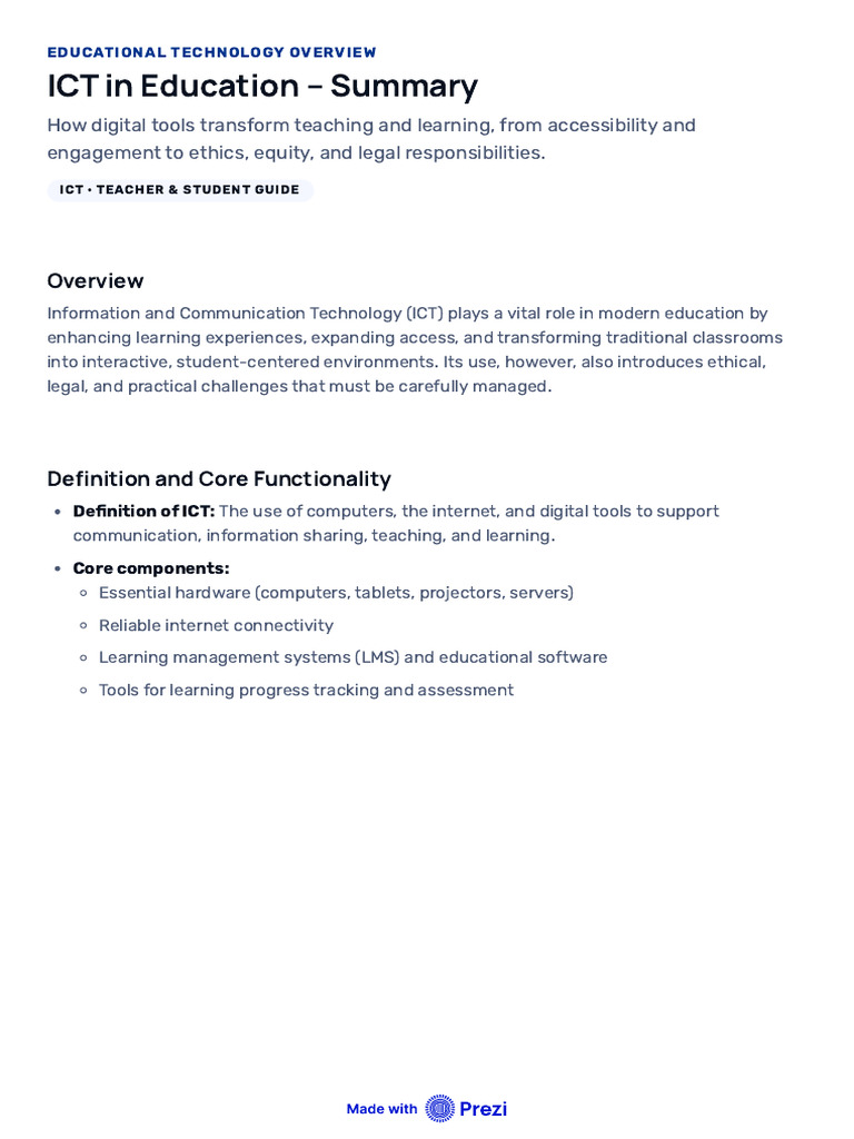 ICT in Education: Benefits and Challenges | PDF | Educational ...