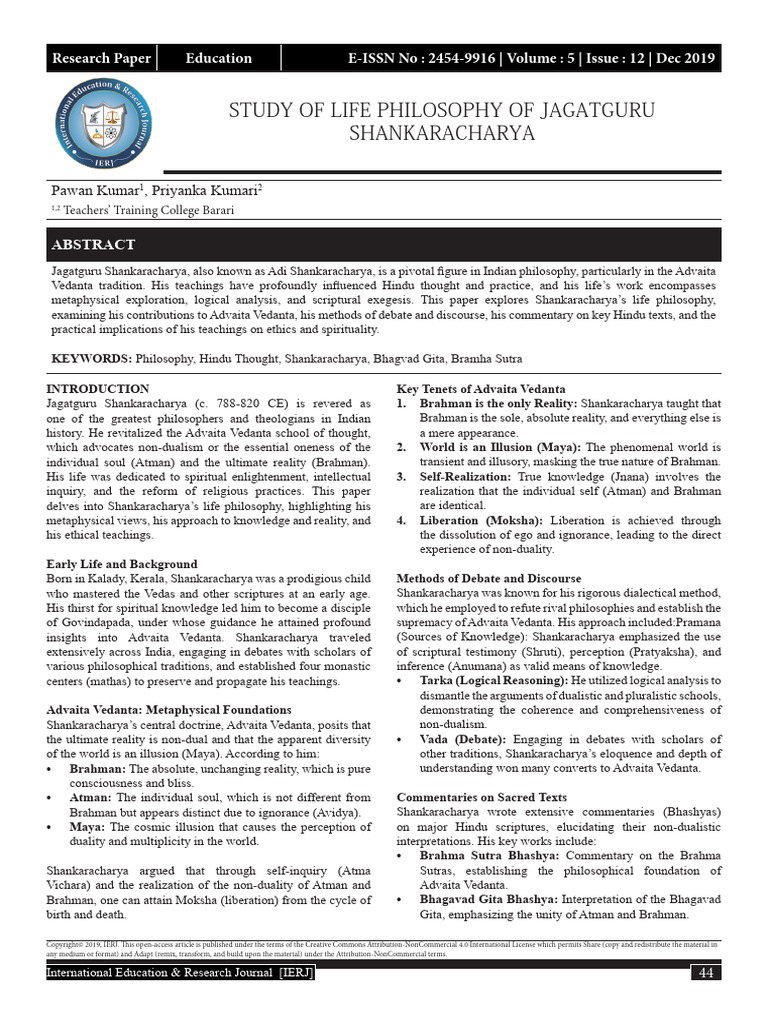 14-Pawan+Kumar+-+Online+-+IERJ24424809278069 | PDF | Brahman | Advaita ...