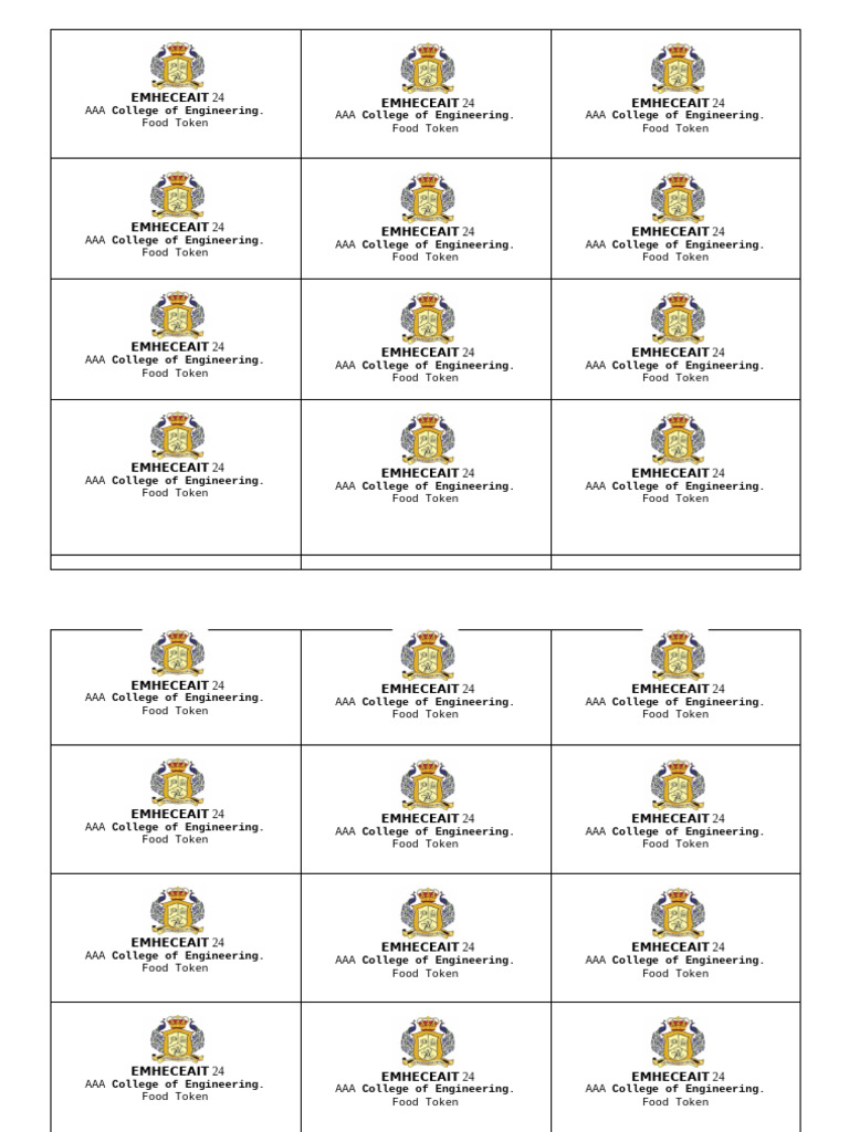 EMHECEAIT 24 Food Token Guide | PDF