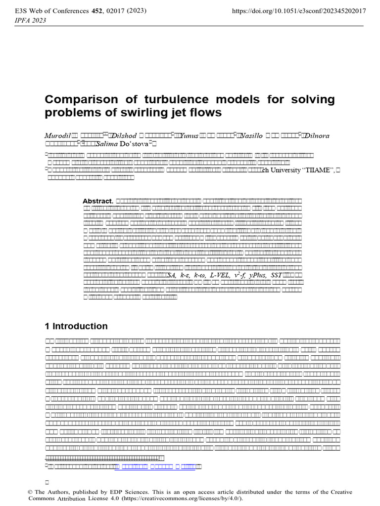 E3S Web of Conferences 452 02017 (2023) | PDF | Fluid Dynamics ...