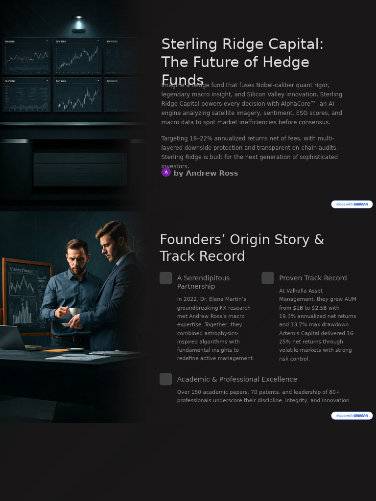 Sterling Ridge Capital: Next-Gen Hedge Fund | PDF | Hedge Fund | Innovation