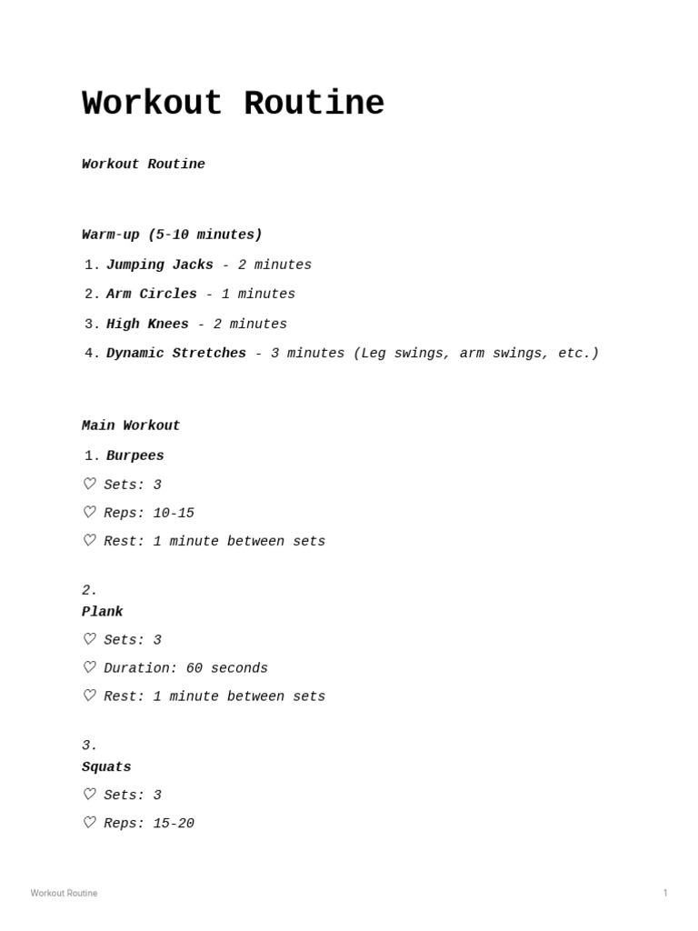 Effective Full-Body Workout Routine | PDF