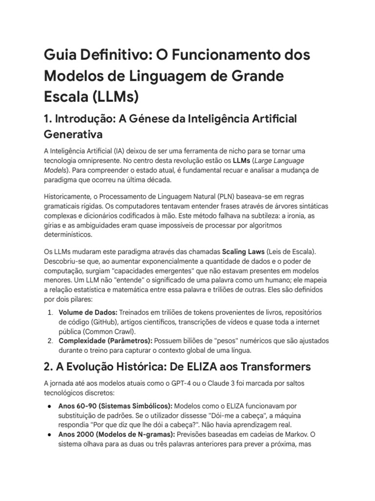 Funcionamento dos Modelos de Linguagem LLMs | PDF | Matemática