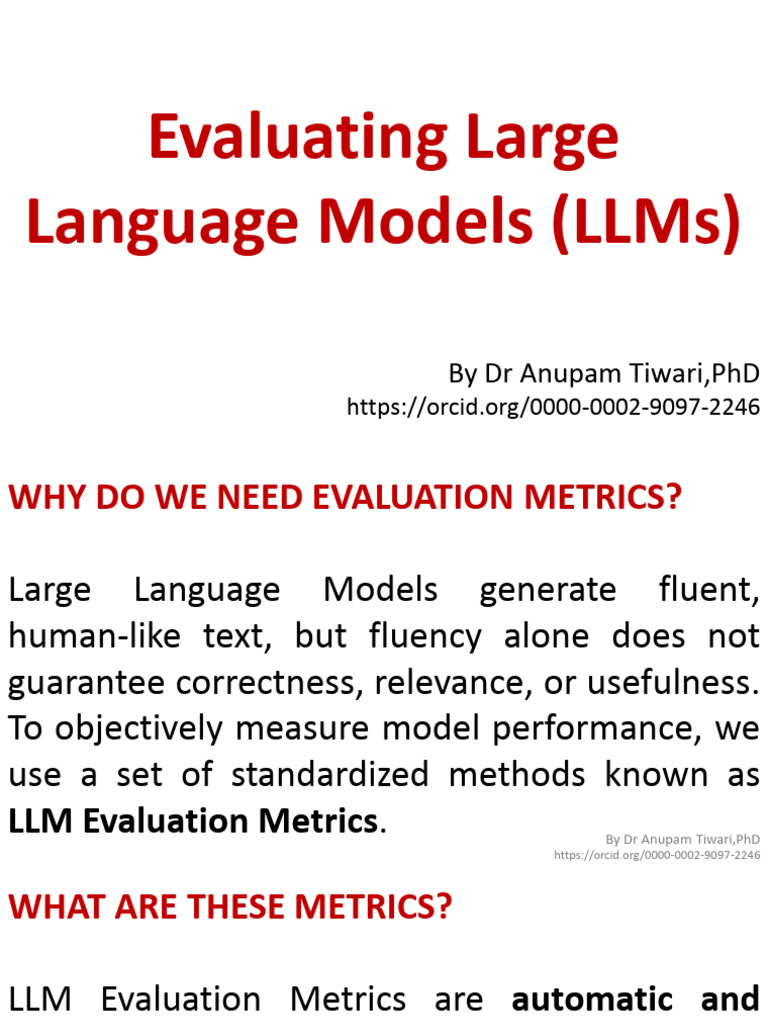 Understanding Evaluation Metrics For Large Language Models | PDF ...