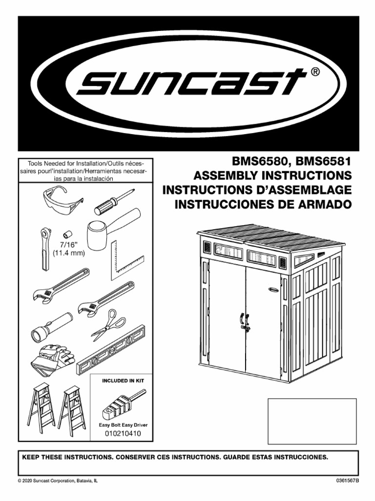 SUNCAST SHED - Assembly - Instructions | PDF