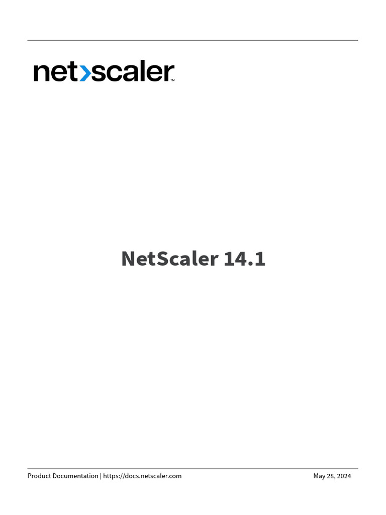 NetScaler 14.1 Product Documentation | PDF | Transport Layer Security ...