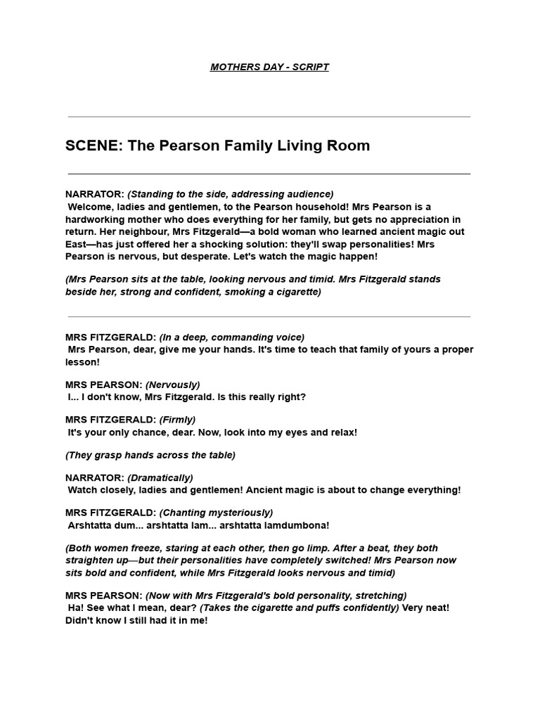 Mothers Day - Script | PDF