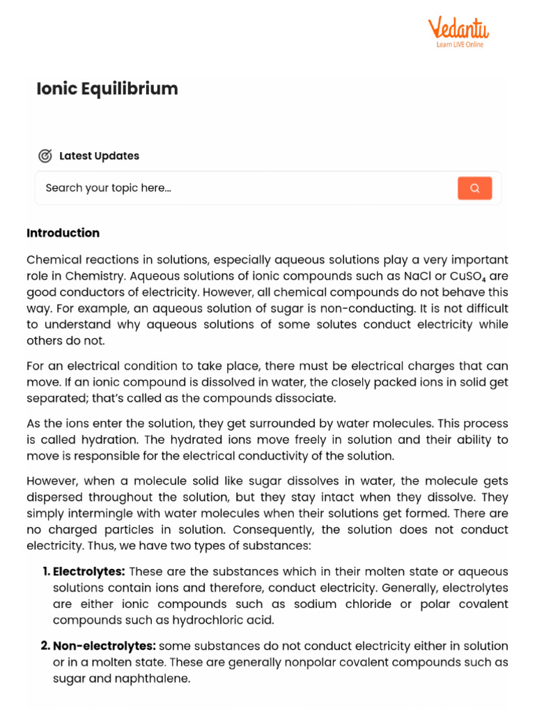 Ionic Equilibrium | PDF