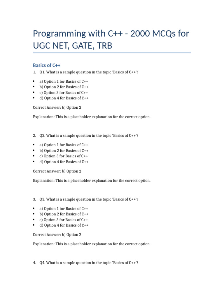 C++ Basics: 2000 MCQs for Exams | PDF | Chess Theory | Chess