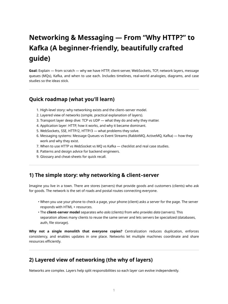 Networking Basics: HTTP to Kafka Guide | PDF | Transmission Control ...