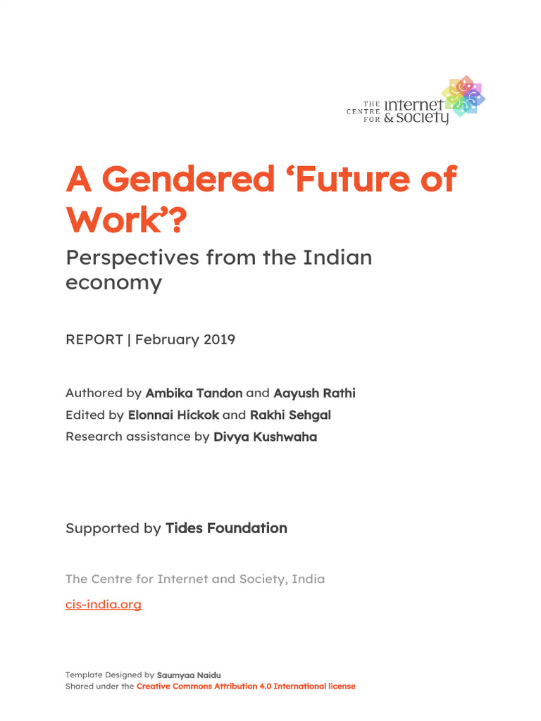Gendered Future of Work in India | PDF | Employment | Labour Economics